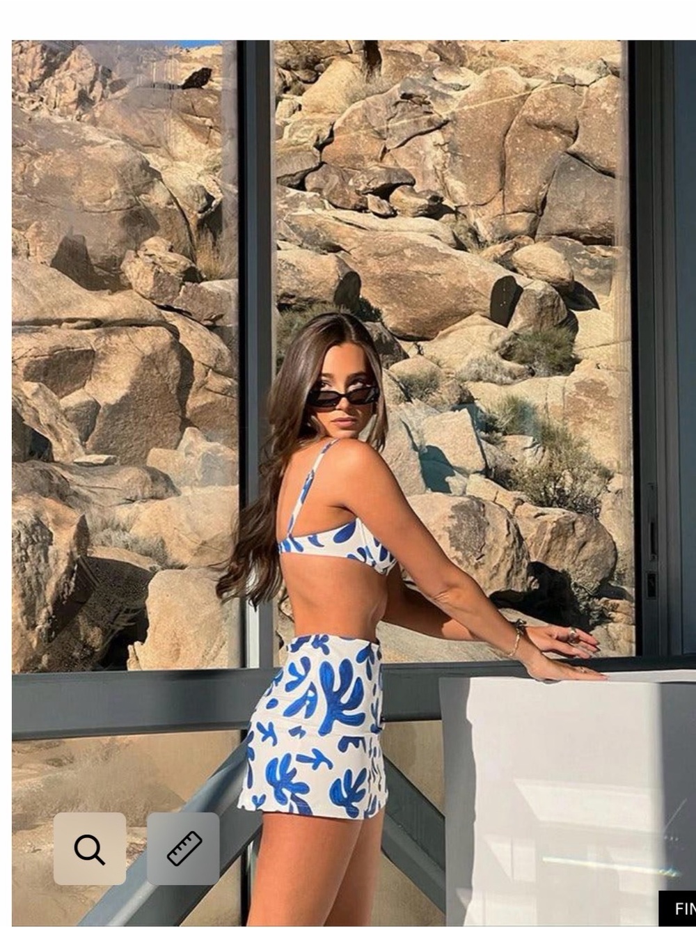 WeWoreWhat White & Blue Printed Skirt